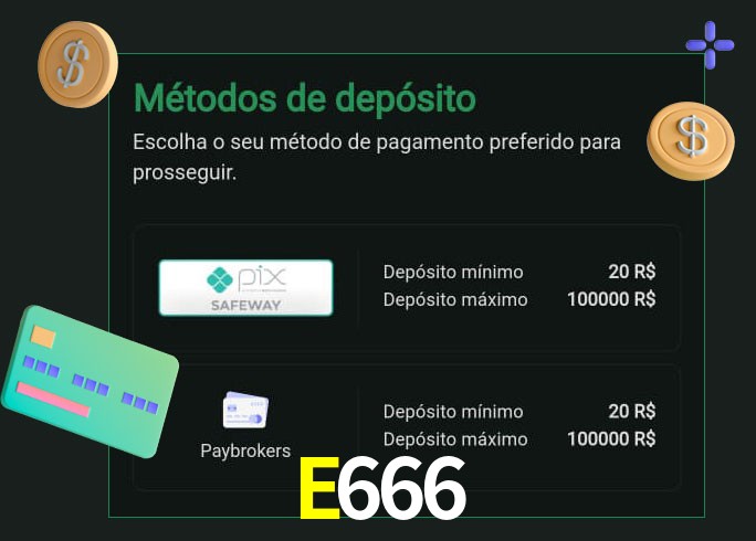 O cassino E666 oferece uma grande variedade de métodos de pagamento